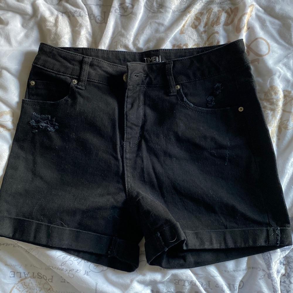 Black jean shorts